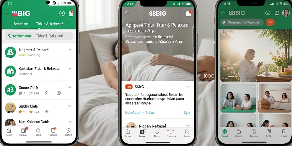 Antarmuka aplikasi 88BIG yang sederhana dan fungsional untuk Tidur & Relaksasi.