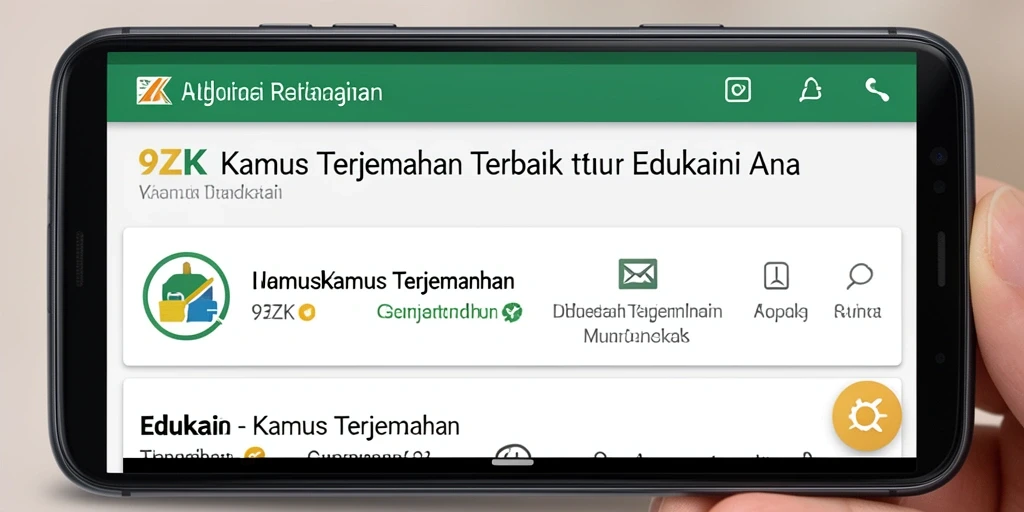 Screenshot antarmuka 9ZK dengan fungsi pencarian terjemahan yang mudah.