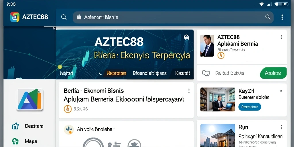Antarmuka AZTEC88 menampilkan informasi bisnis secara jelas dan interaktif.