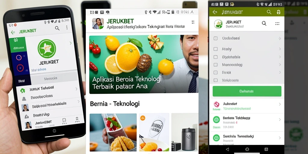 Tampilan antarmuka pengguna aplikasi JERUKBET yang modern dan informatif.