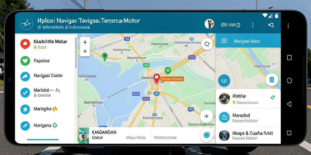 Antarmuka pengguna KAGANDAN saat mengarahkan navigasi motor.