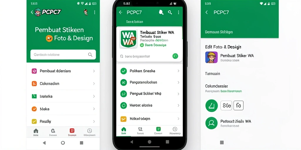 Tampilan antarmuka aplikasi PCPC7 untuk membuat stiker WA.
