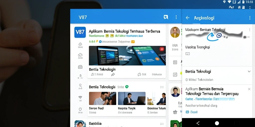 Tampilan antarmuka V87 yang bersih dan modern.