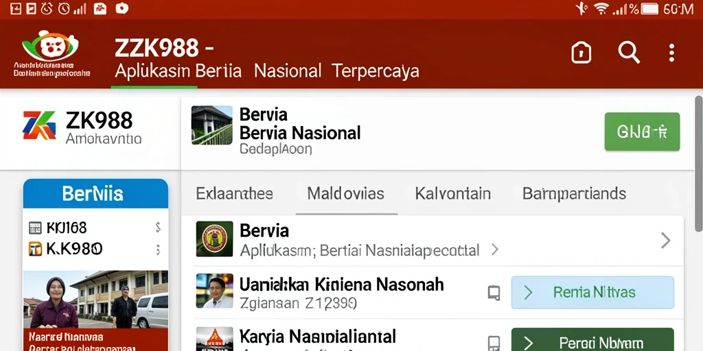 Antarmuka ZK988 menampilkan berita nasional terbaru